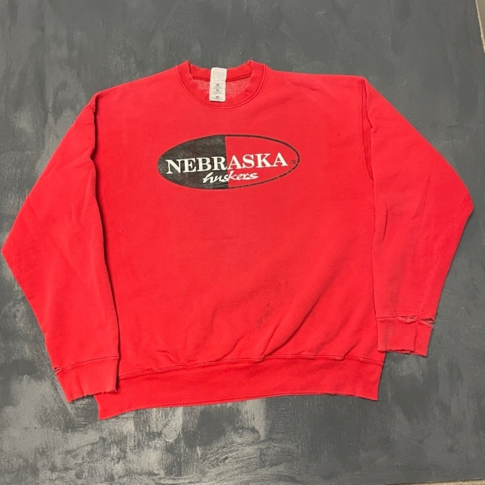 Vintage Nebraska Huskers Sweatshirt XXL Red 90s Distressed